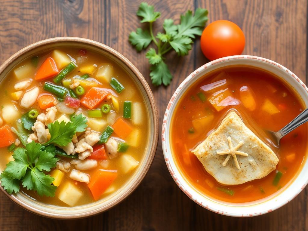 Два быстрых супа из банок: овощной и рыбный, которые действительно хочется есть